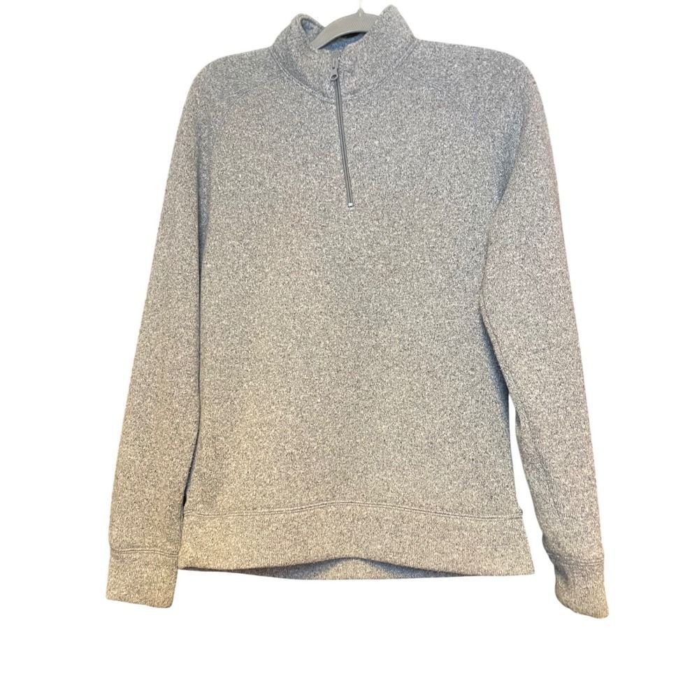 Old Navy Womens Quarter Zip Pullover Sweater Fleece Gray Heather Marl Size S